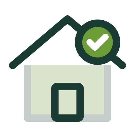 Icône chantier réalisé — maison avec validation